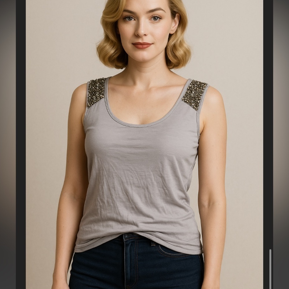 Kenar embellished top L $98 y2k boho women’s draped detail